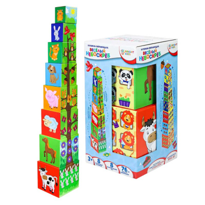 Развивающая игра Кубики-пирамидка Веселый небоскреб Серия Разумные детки Bright Kids И-5033